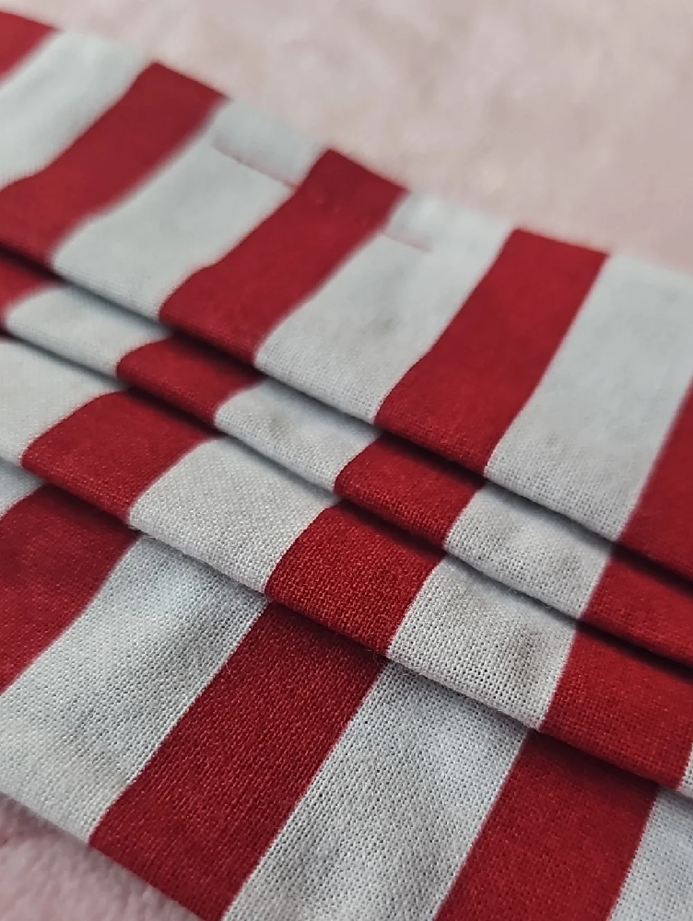 Red and White Striped Face Masks - Set of 2